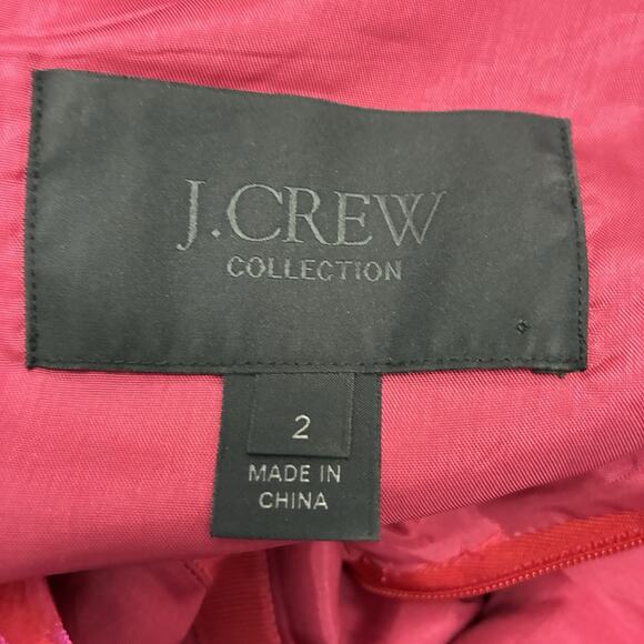 J. CREW Collection Dress Women’s S.2 Fuchsia Colored Marla Gardenia Jacquard - Picture 3 of 10